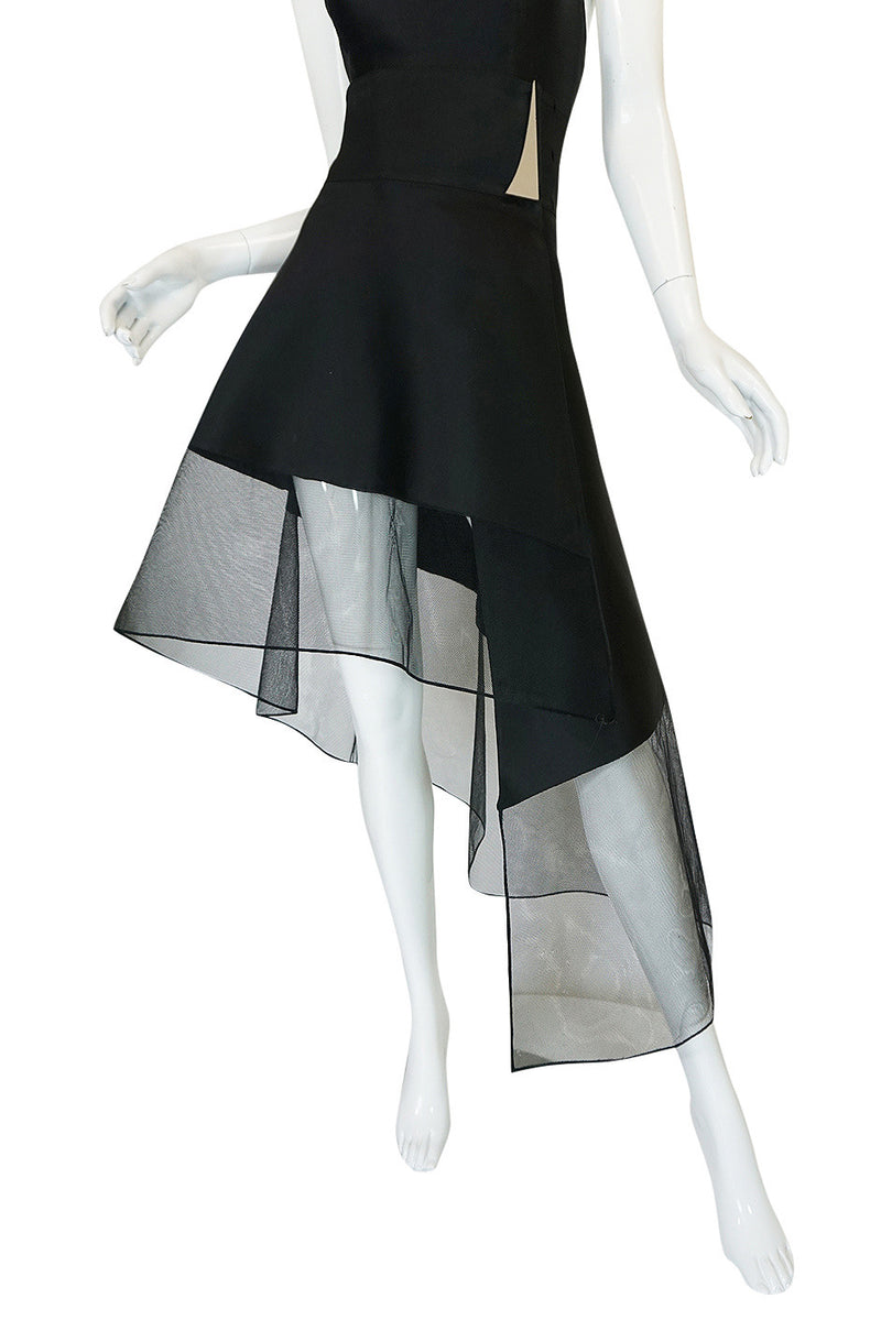 S/S 1992 Claude Montana Net Inset Bodysuit & Skirt Dress