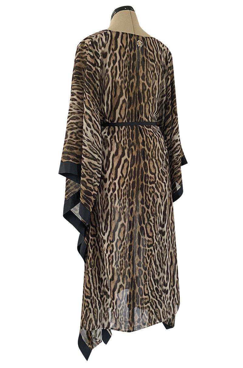 Recent Roberto Cavalli Chiffon Leopard Print Beachwear Caftan New w Tags