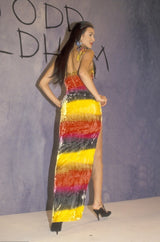 F/W 1994 Todd Oldham Tie Dye Velvet Runway Dress