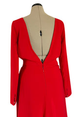 Stunning Fall 2006 Christian Dior by John Galliano Red Dress w Train & V Back