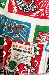 1970s Donald Brooks Printed Bandana Feel Skirt & Cropped Tie Top