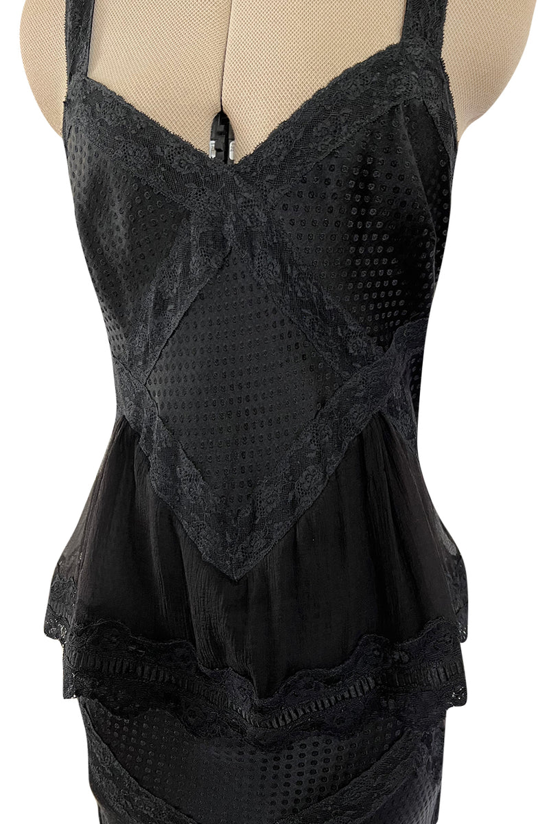 Gorgeous Spring 2005 Christian Dior by John Galliano Black Silk & Lace Dress