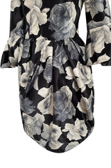 Iconic Fall 2011 Lanvin by Alber Elbaz Ad Campaign & Look 39 Runway Grey Floral Print Dress