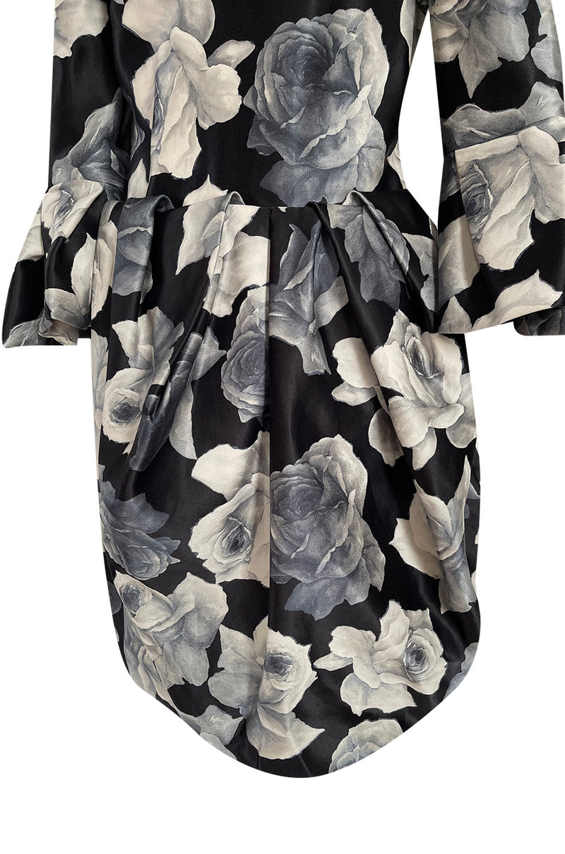 Iconic Fall 2011 Lanvin by Alber Elbaz Ad Campaign & Look 39 Runway Grey Floral Print Dress
