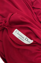 1970s Numbered Christian Dior Off Shoulder Dress