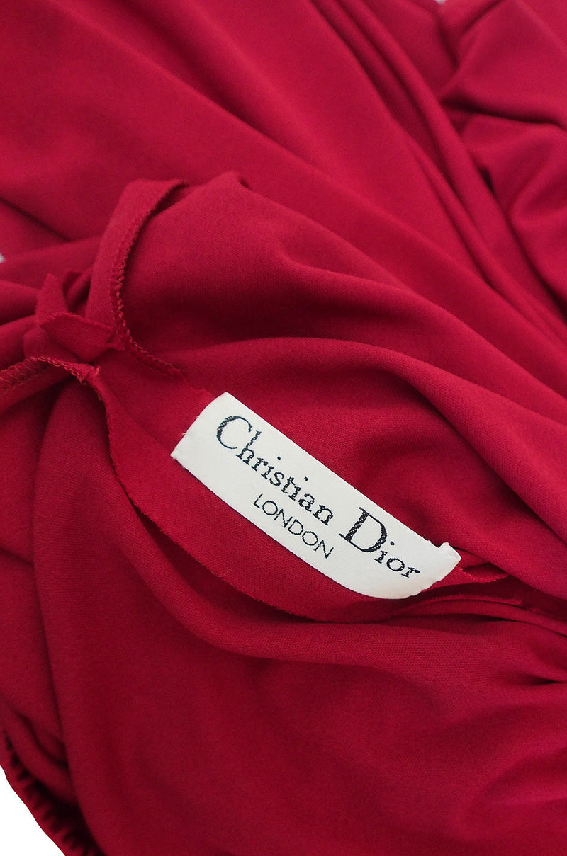 1970s Numbered Christian Dior Off Shoulder Dress