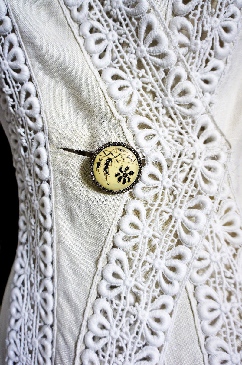 Edwardian Linen & Lace Walking Suit