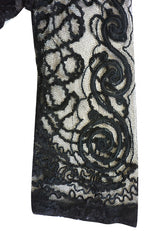 Edwardian Embroidered Black Net Coat