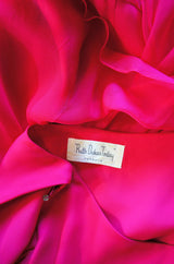 1960s Silk Chiffon Tiered Dress w Capelet