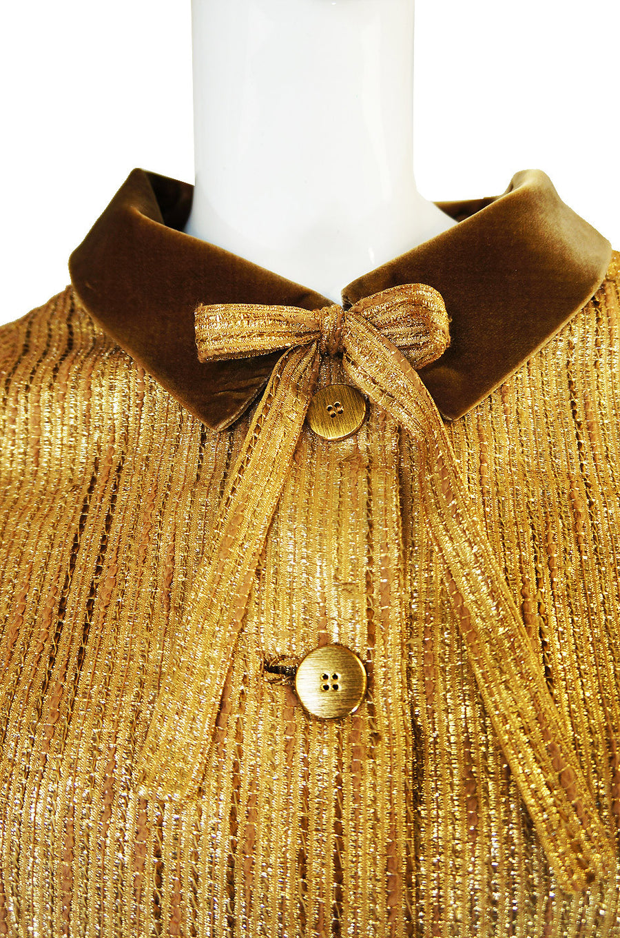 Prada Velvet Yellow Coat Prada 1950s Numbered Jean Desses Dress