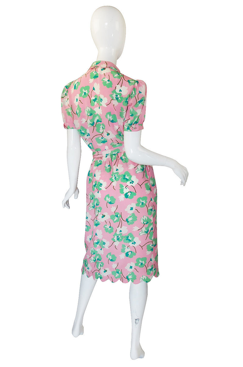1970s Bill Blass Silk Pink & Green Set