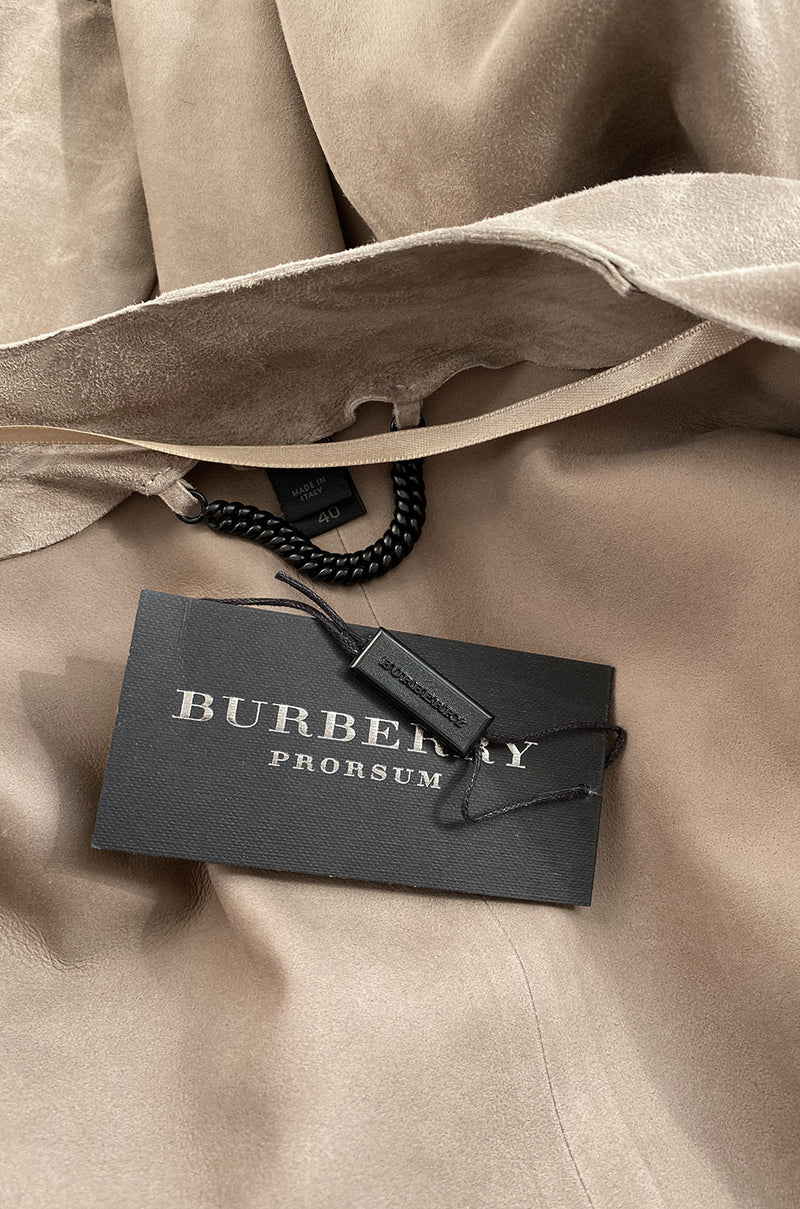 Spring 2014 Burberry Prorsum Runway Butter Soft Suede Wrap Coat