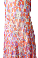 c2003 Alexander McQueen Silk Chiffon Cherry Print Backless Dress