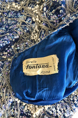 1950s Sorelle Fontana Alta Moda Couture Sequin, Bead  & Pearl Dress