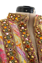 Amazing c.1967 Oscar de la Renta Gold Metallic Brocade Jumpsuit w Extensive Detailing
