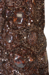 c.1966 Christian Dior Sequin & Tortoise Shell Demi-Couture Dress