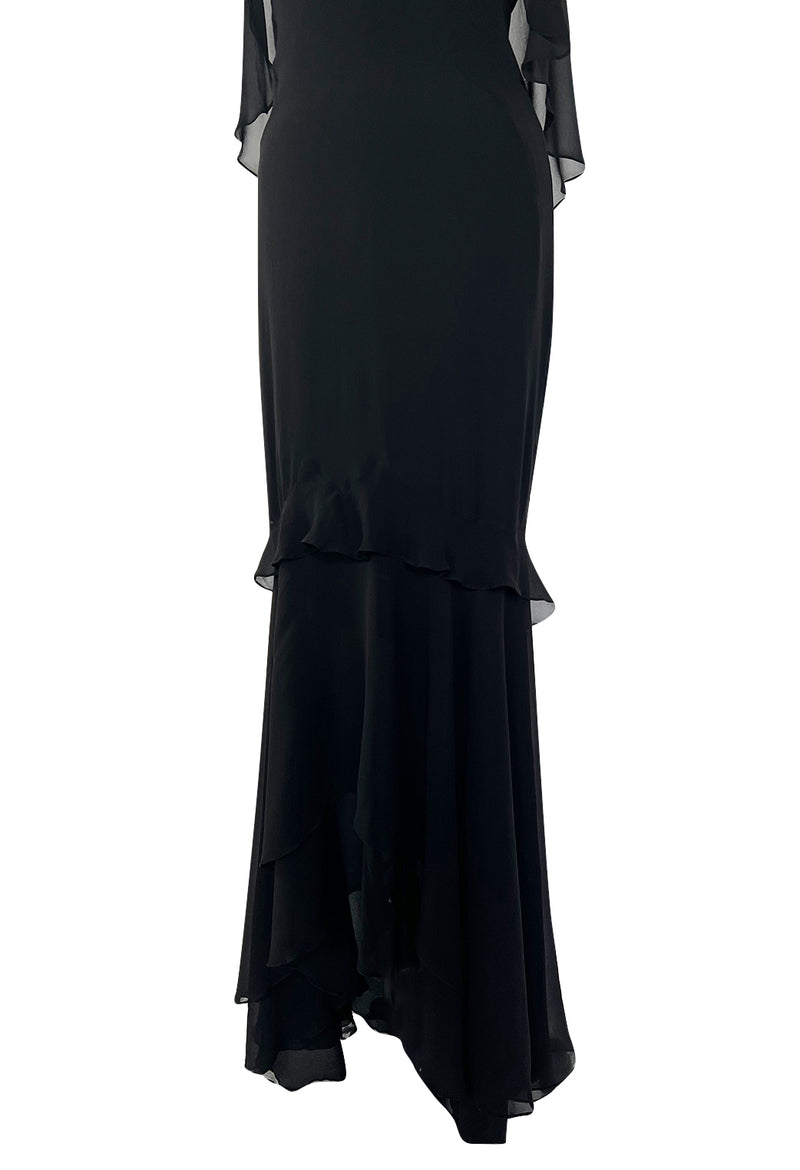 Spring 2004 Yves Saint Laurent by Tom Ford Black Silk Chiffon Dress –  Shrimpton Couture