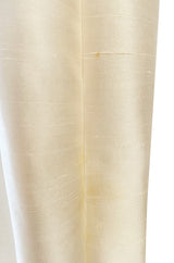1960s Lillie Rubin Ivory Silk Coat Evening or Opera Coat w Silver Beaded Collar