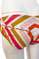 1968 Emilio Pucci Two Piece Pastel Colored Print Cotton Bikini Swimsuit