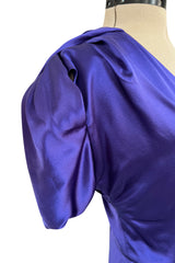 Rare Fall 2011 Christian Dior by John Galliano Purple Silk Satin Open Back Dress