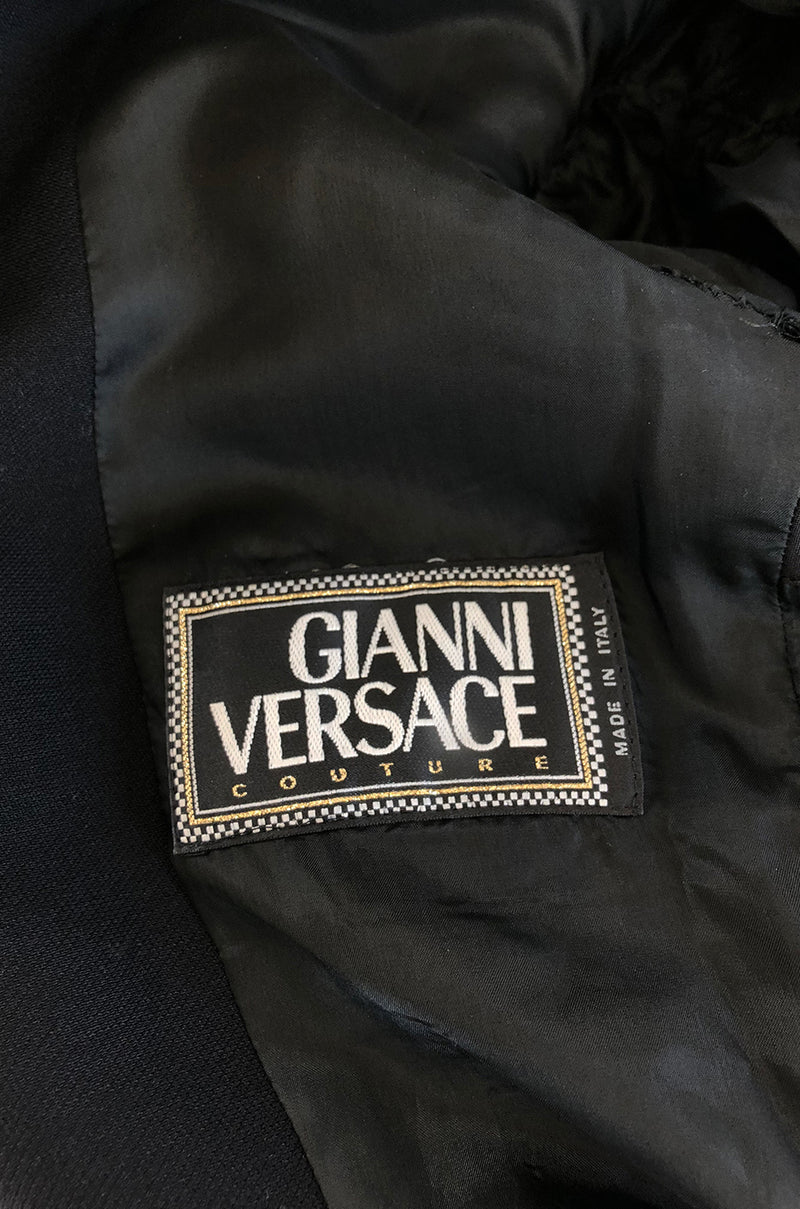 1990s Gianni Versace Couture Sleek & Tailored Black Coat or Dress