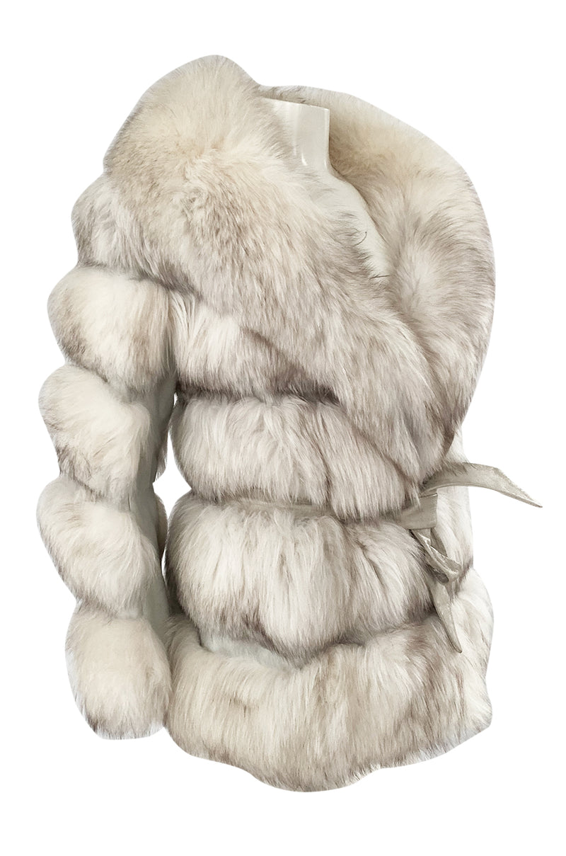 1960s Schiaparelli Convertible Two Length Fox Fur & Leather Coat