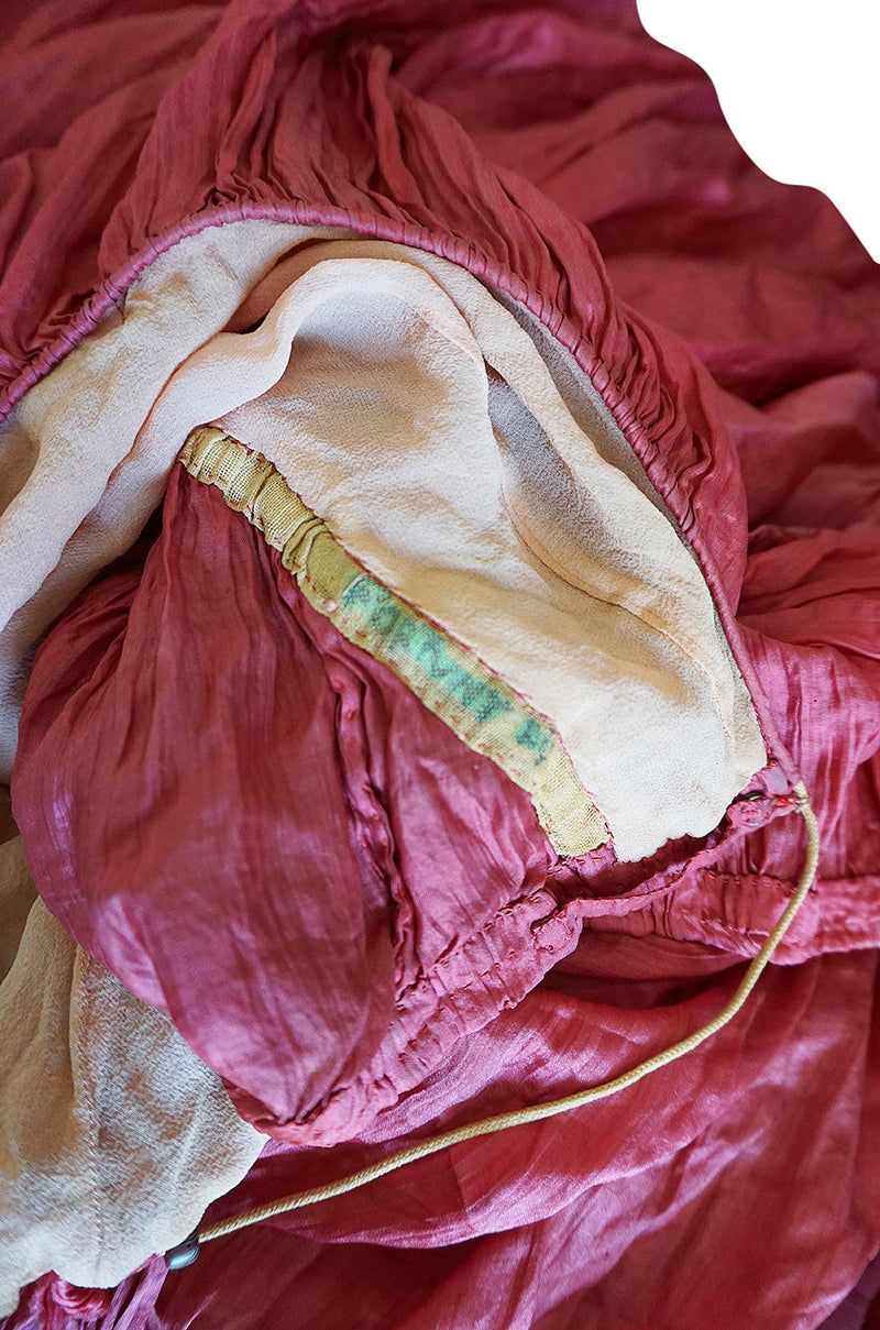 c1907-1920 Mariano Fortuny Pleated Muted Raspberry Silk Gown