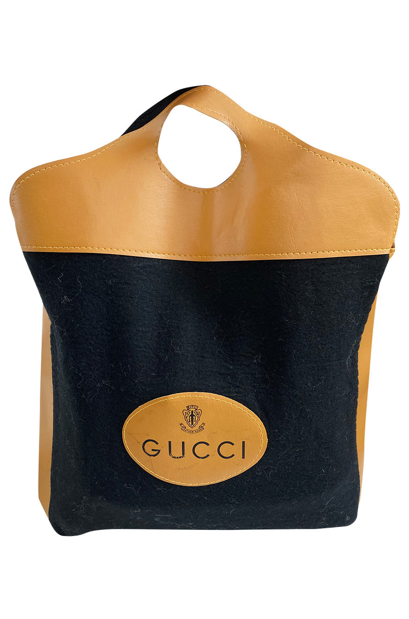 Rare & Original 1970s Gucci Deep Chocolate Suede Bucket Bag w Lucite Handle & Stripes