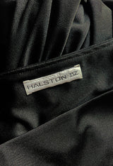 Easy to Wear 1970s Halston Black Jersey One Shoulder High Low Dress