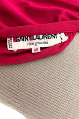 Spring 1982 Yves Saint Laurent Runway & Ad Campaign Red Jersey One Shoulder Dress