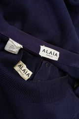 1980s Early Azzedine Alaia Dress & Jacket Purple Set