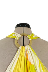 Beautiful 1973 Christian Dior by Marc Bohan Printed Silk Chiffon Dress
