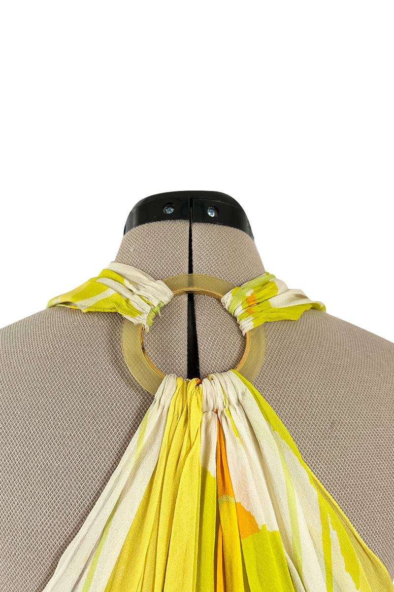 Beautiful 1973 Christian Dior by Marc Bohan Printed Silk Chiffon Dress