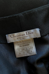 Pre-fall 1997 Christian Dior by Galliano Sleek Flared Leg Black Jumpsuit w Beaded Straps & Hip Peplum