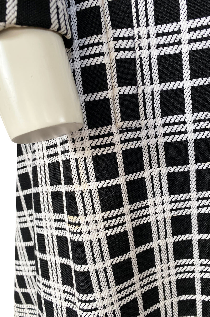 Spring 1970 Diorling by Christian Dior Numbered Mod Black & White Check Coat