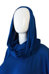 1980s OMO Norma Kamali Jersey Dramatic Sleeved Dress