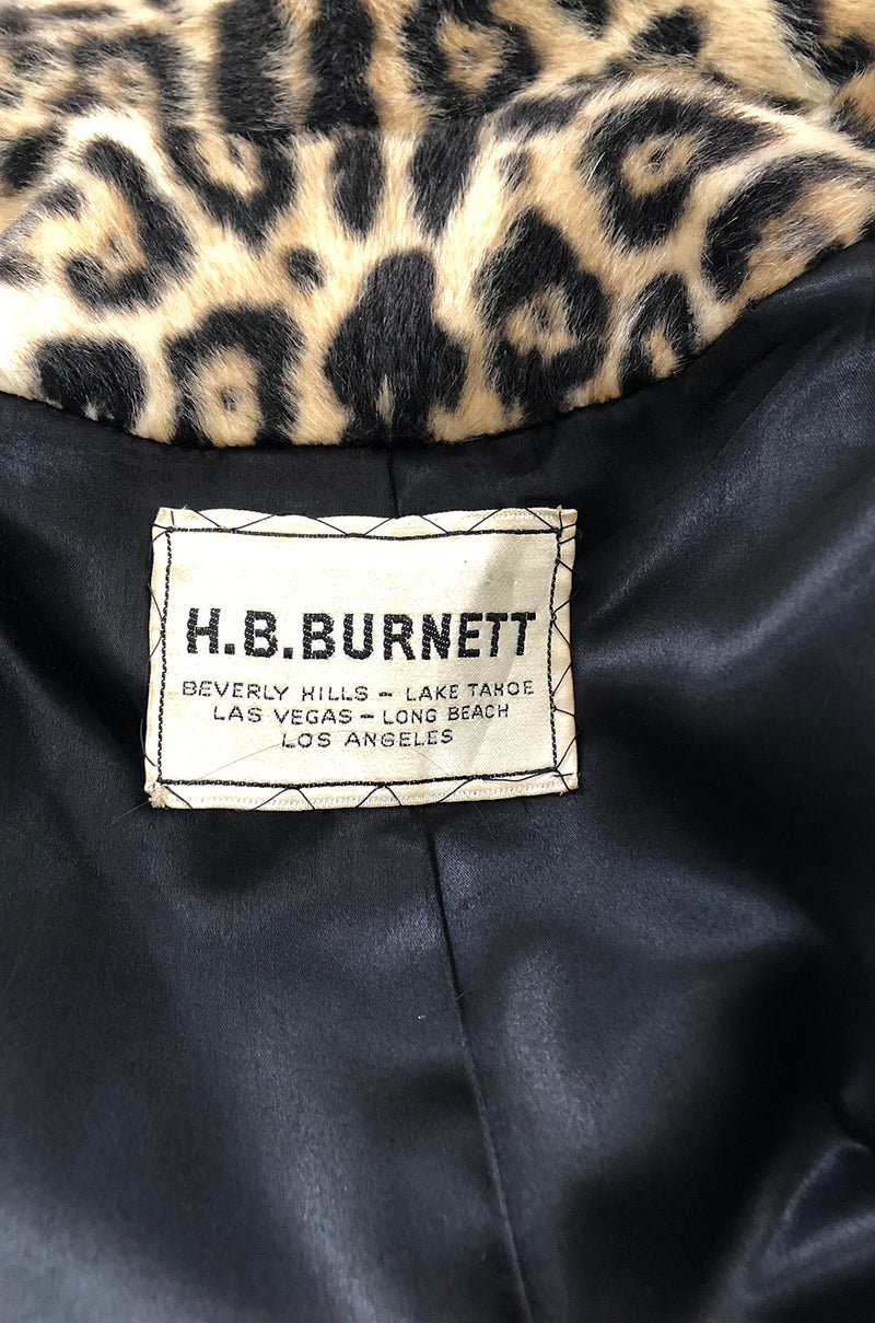 Fabulous 1950s H.B. Burnett Faux Fur Leopard Swing Car Coat