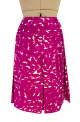 Exceptional Spring 1966 Christian Dior Haute Couture Suit by Marc Bohan In a Pink Patterned Silk Twill