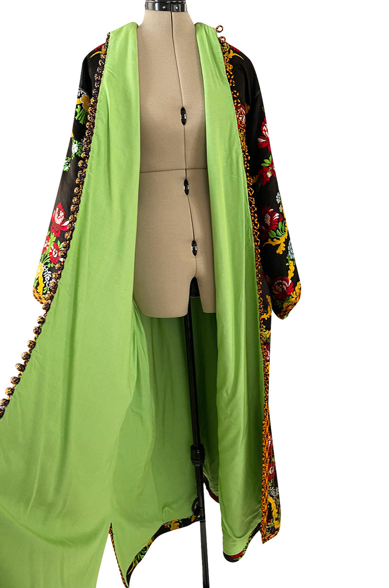 Spectacular Vintage Oversized Kimono Coat Made From an Incredible Antique Floral Silk Brocade