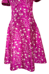 Exceptional Early 1960s Christian Dior by Marc Bohan Pink & White Silk Twill Dress Set
