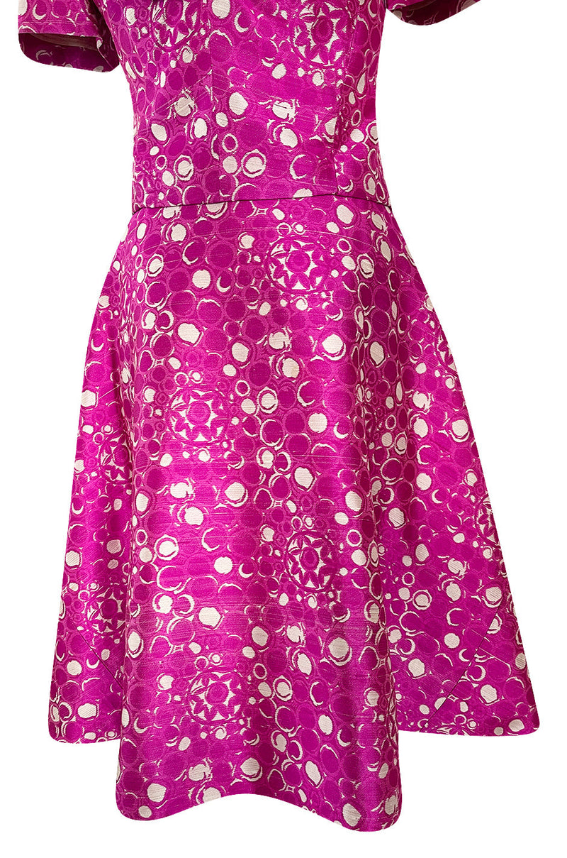 Exceptional Early 1960s Christian Dior by Marc Bohan Pink & White Silk Twill Dress Set