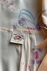 Cutest 1940s Fruit of the Loom Silky Rayon Floral Print Lingerie Dress