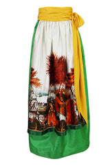 Documented Spring 1977 Emanuel Ungaro Haute Couture Brilliant Silk Skirt & Top Set