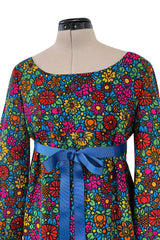 Rare & Exceptional Spring 1966 Yves Saint Laurent Sketch Documented Floral Print Dress