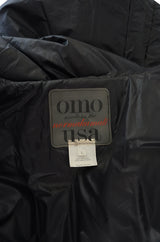 1980s OMO Norma Kamali Black Sleeping Bag Coat with Hood