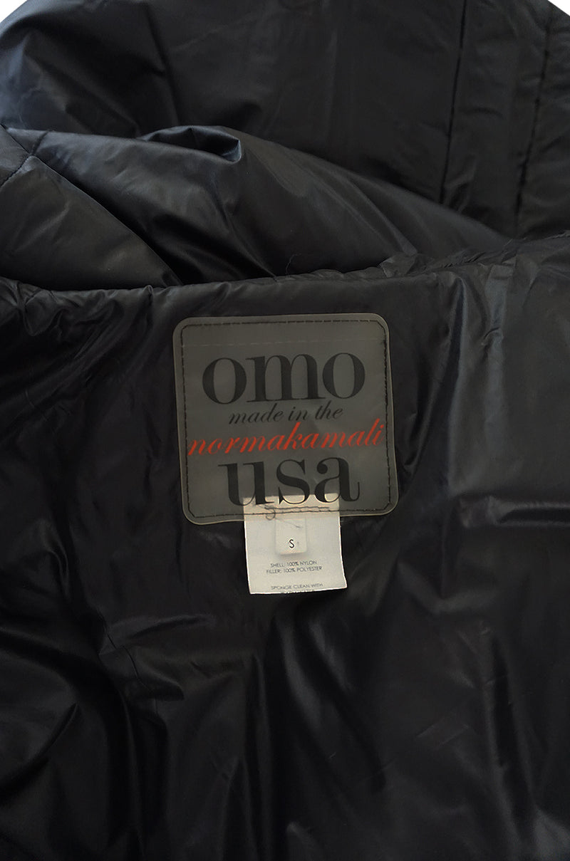 1980s OMO Norma Kamali Black Sleeping Bag Coat with Hood