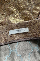 Gorgeous Spring 2002 Prada Runway Skirt Look 47 Gold Silk Metallic Lame Skirt