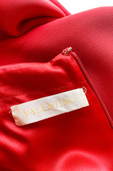 Sleek 1990s Valentino Classic Red Dress w Slit Front Detail & Tiered Ruffled Hem