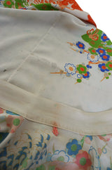 Romantic 1920s Printed Tissue Silk Pongee Kimono