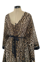 Recent Roberto Cavalli Chiffon Leopard Print Beachwear Caftan New w Tags